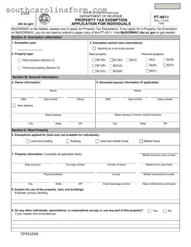 Free South Carolina Pt 401 PDF Template