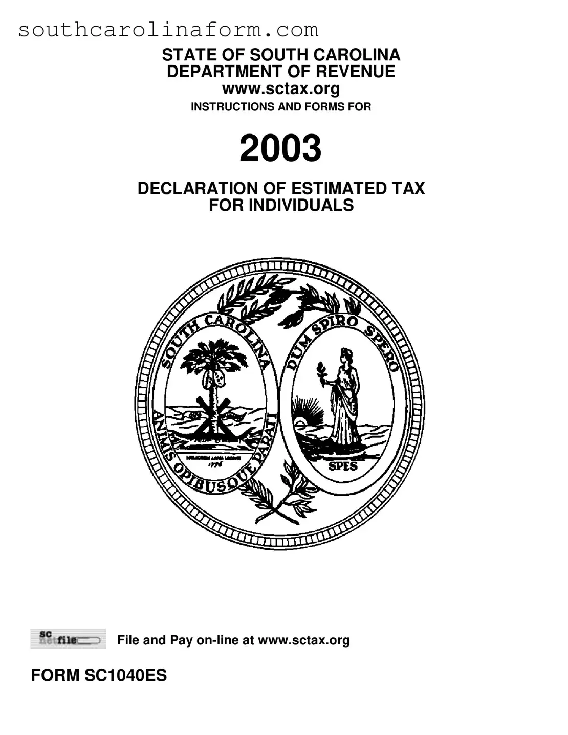 Free South Carolina 1040Es PDF Template